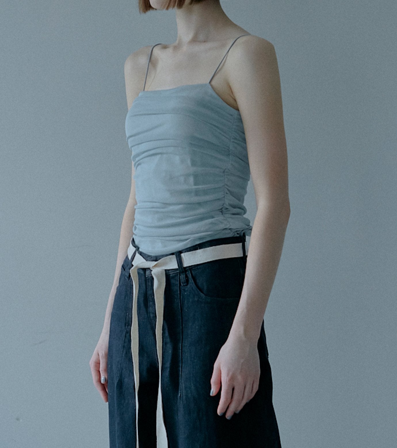 Ruched Tulle Cami Top