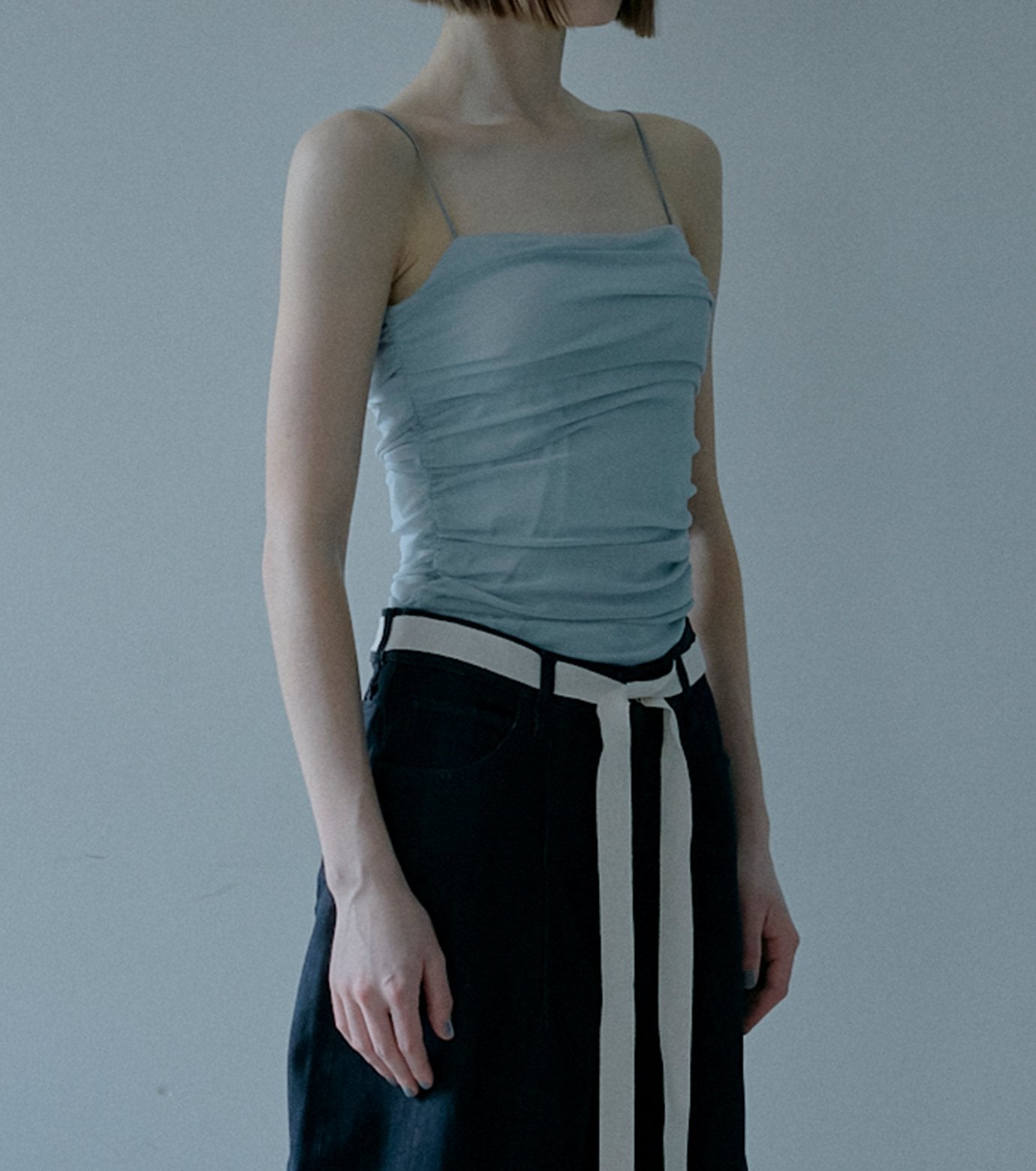 Ruched Tulle Cami Top