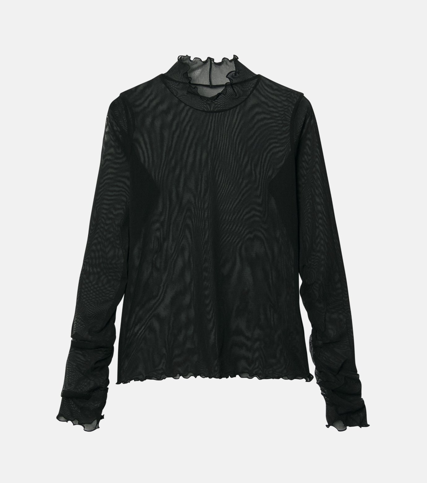 Fitted High-neck Tulle Top