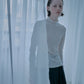 Fitted High-neck Tulle Top