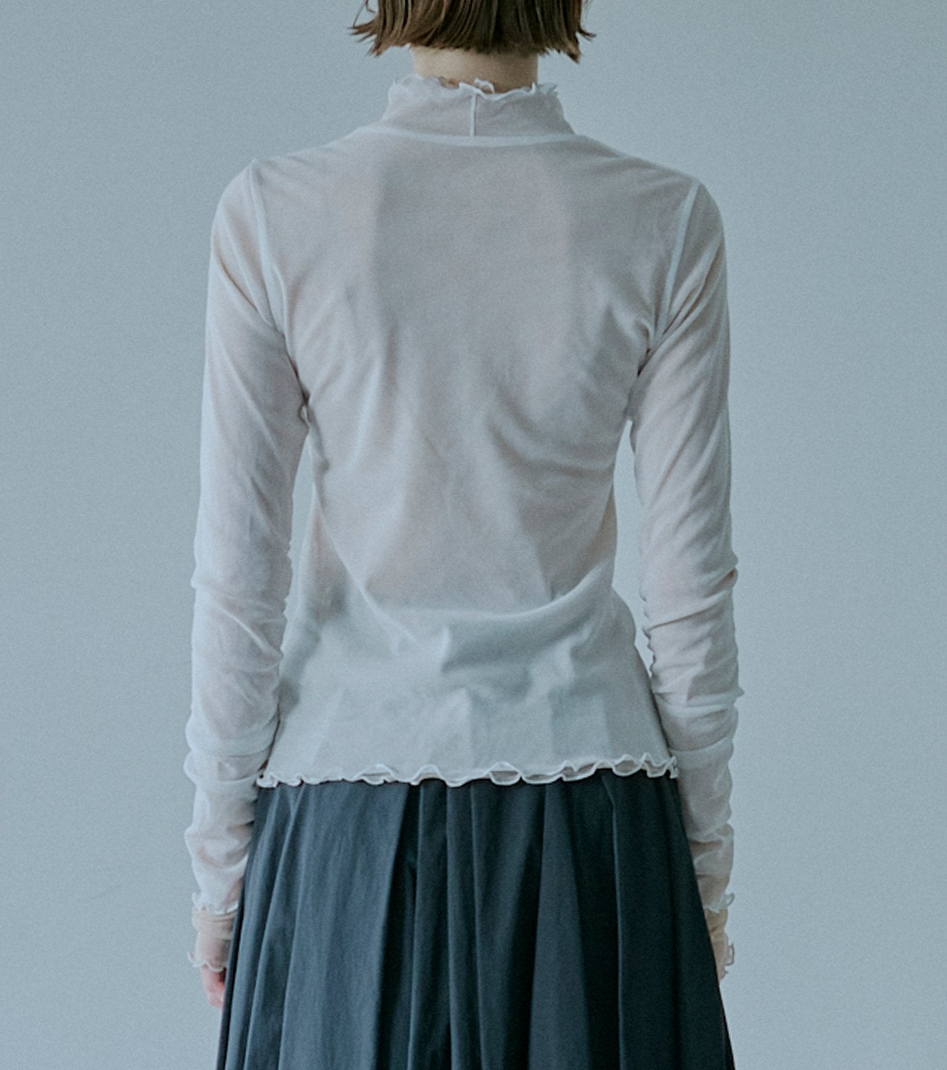 Fitted High-neck Tulle Top