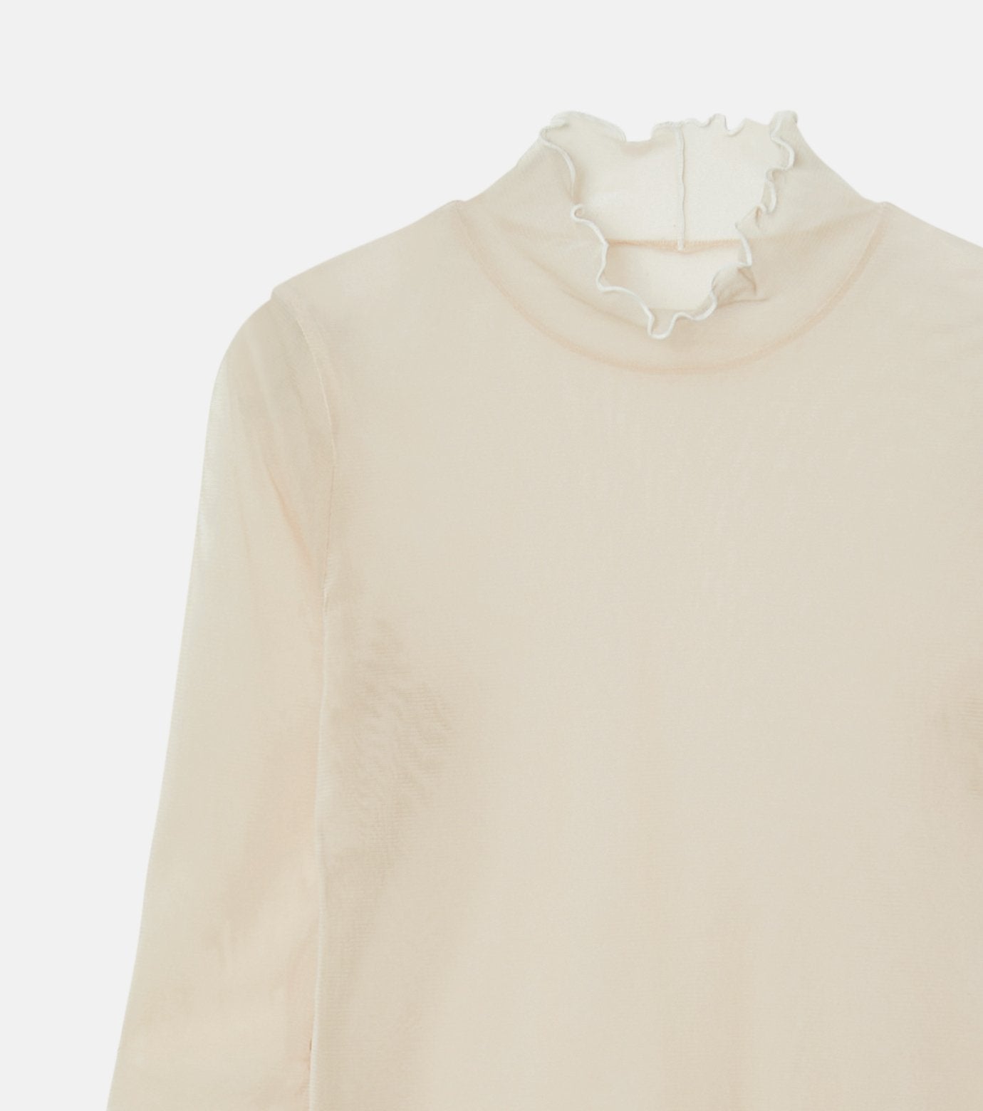Fitted High-neck Tulle Top
