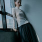 Fitted High-neck Tulle Top