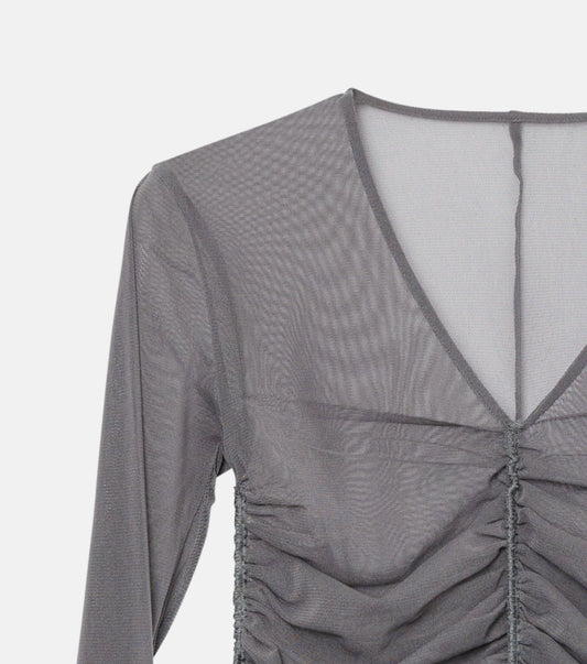 Gathered Tulle Top