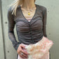 Gathered Tulle Top