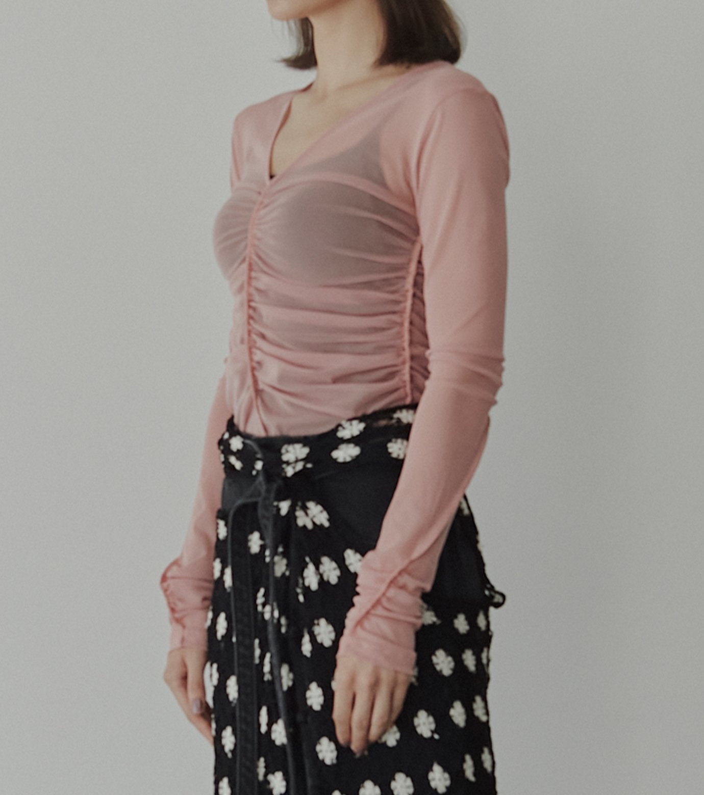 Gathered Tulle Top