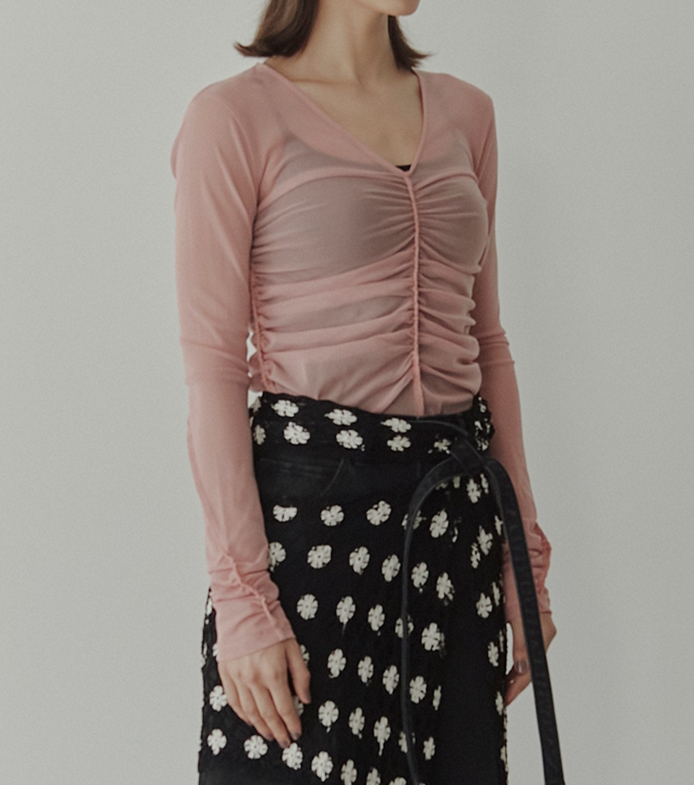 Gathered Tulle Top