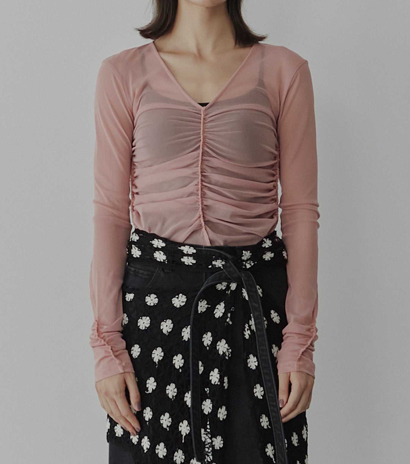Gathered Tulle Top