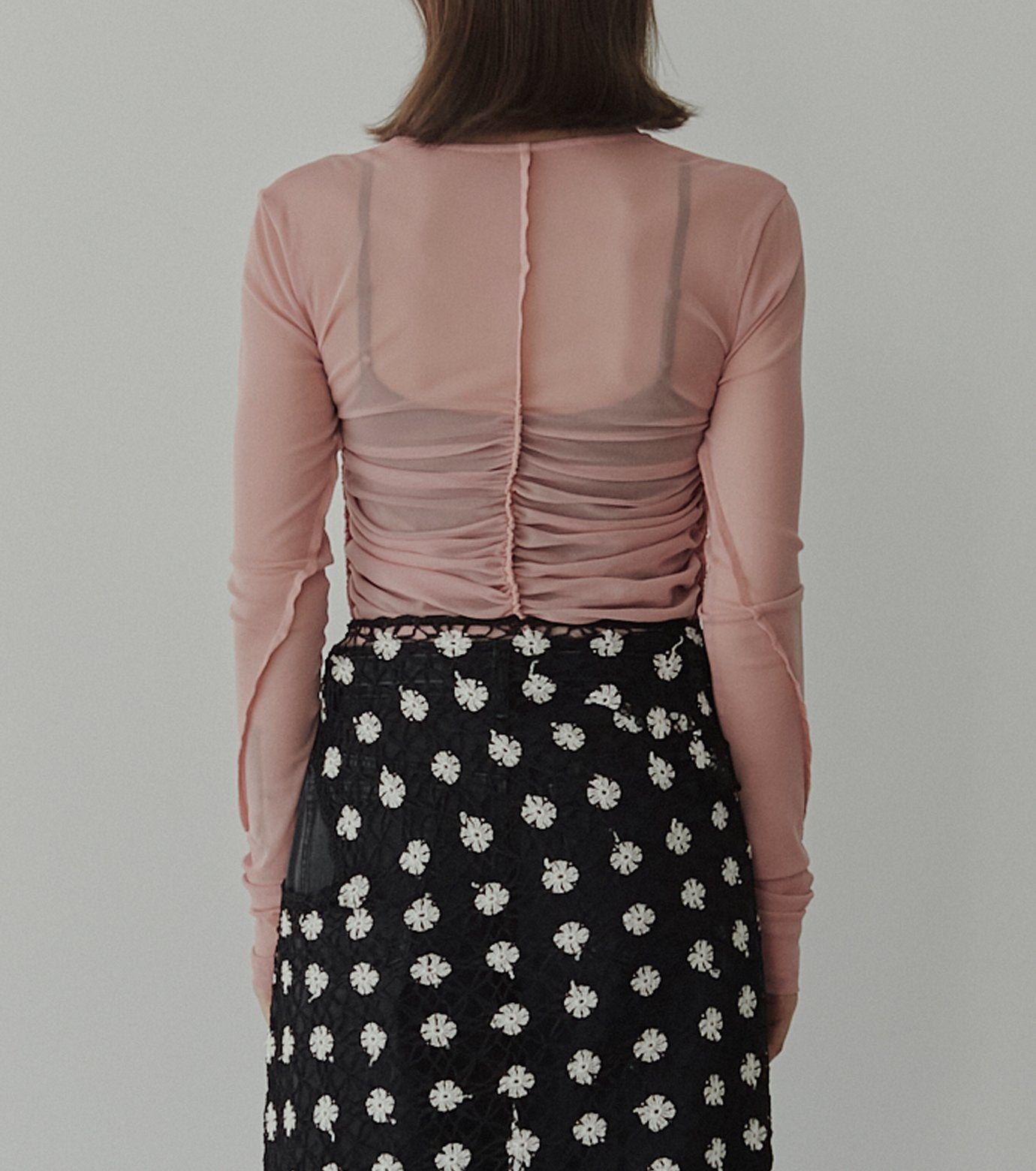Gathered Tulle Top