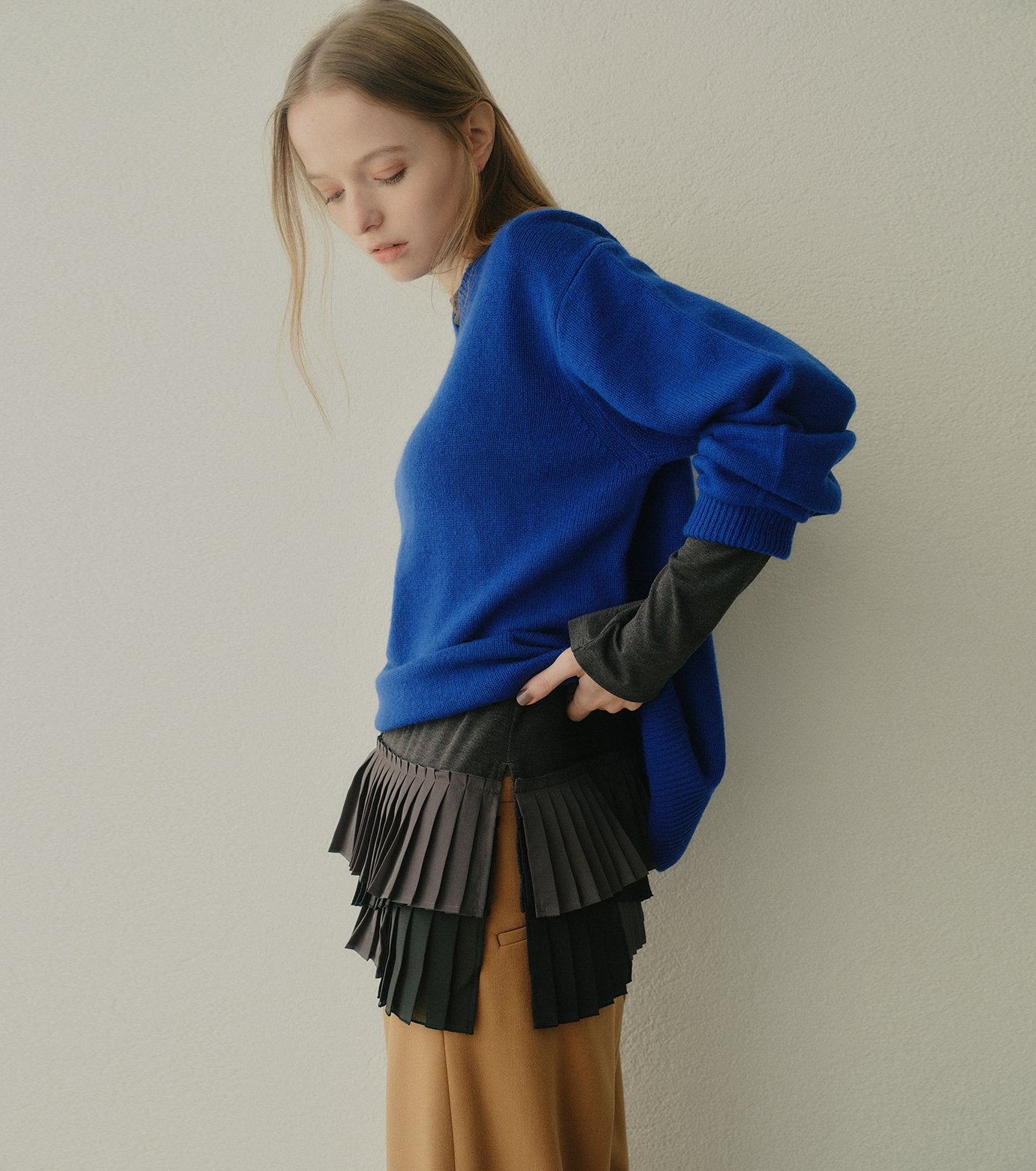 Long Sleeve Jersey Top w/Frilled Hem