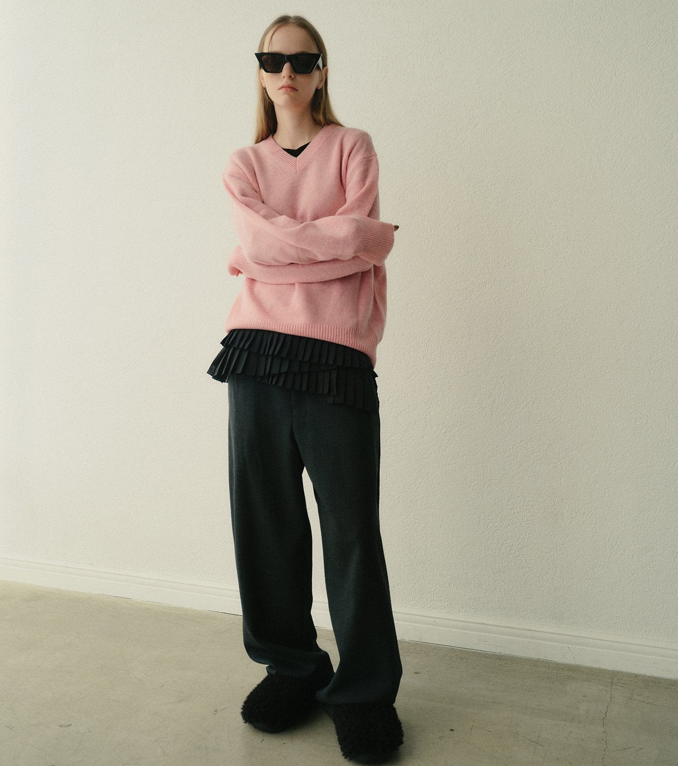 Long Sleeve Jersey Top w/Frilled Hem