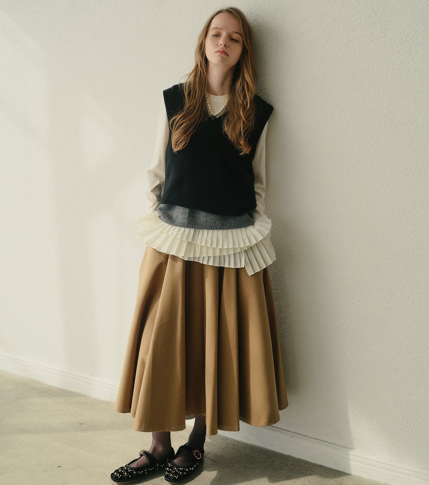 Long Sleeve Jersey Top w/Frilled Hem