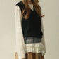 Long Sleeve Jersey Top w/Frilled Hem