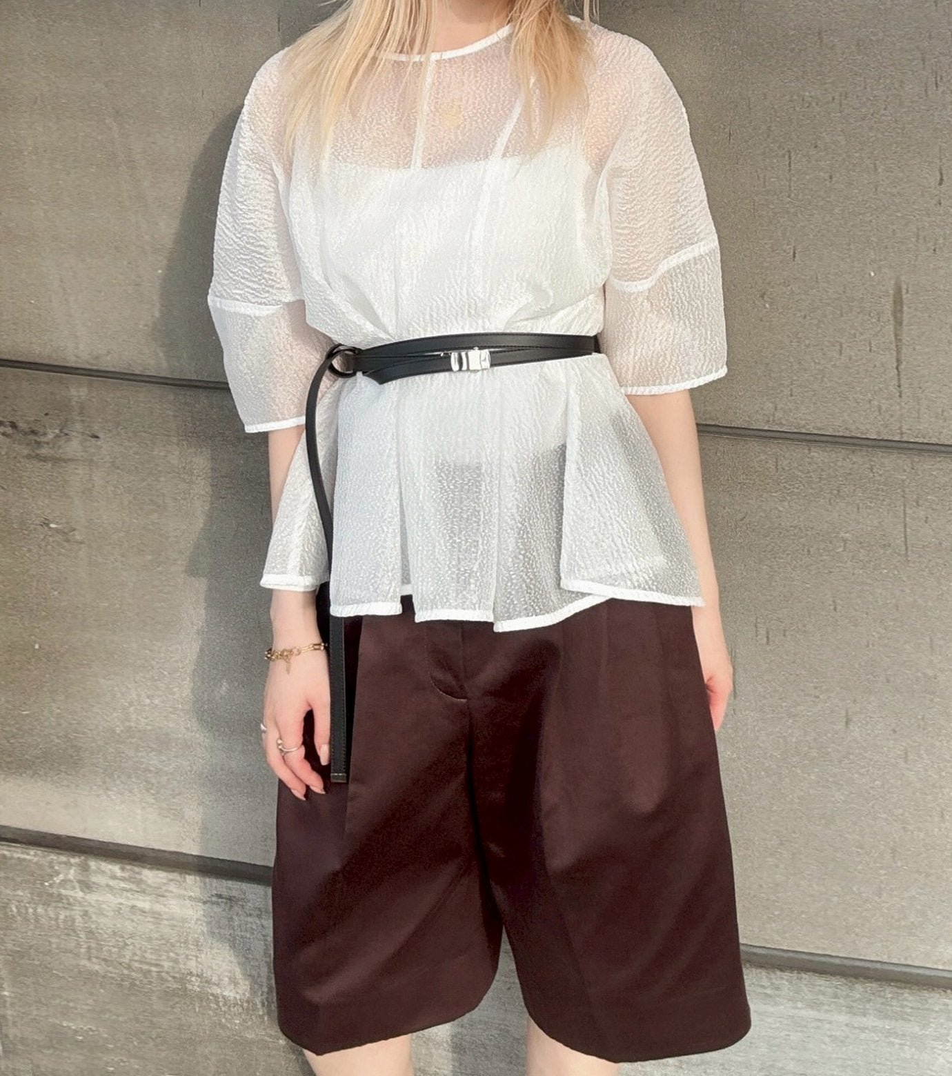 Sheer Jacquard Blouse