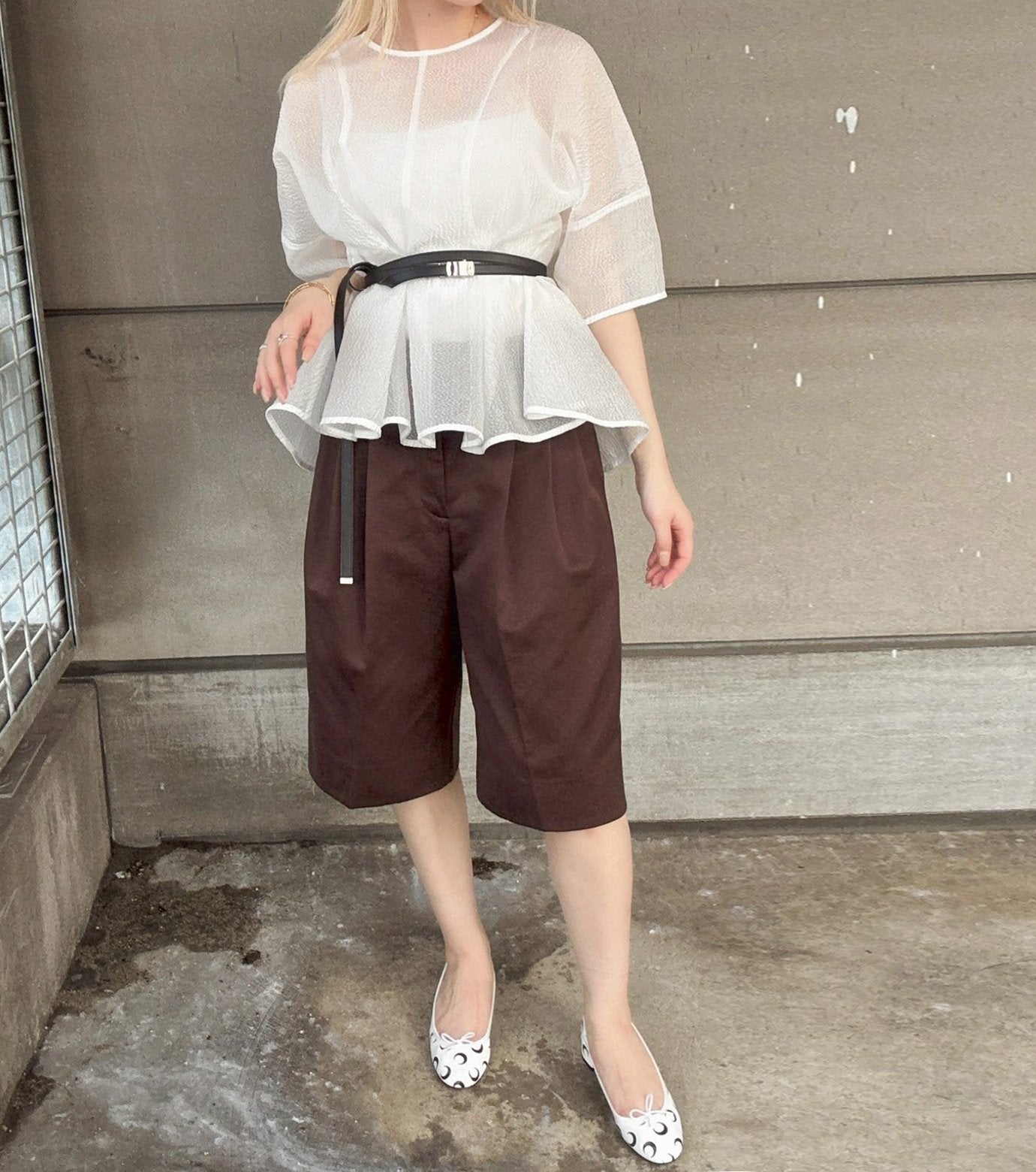 Sheer Jacquard Blouse