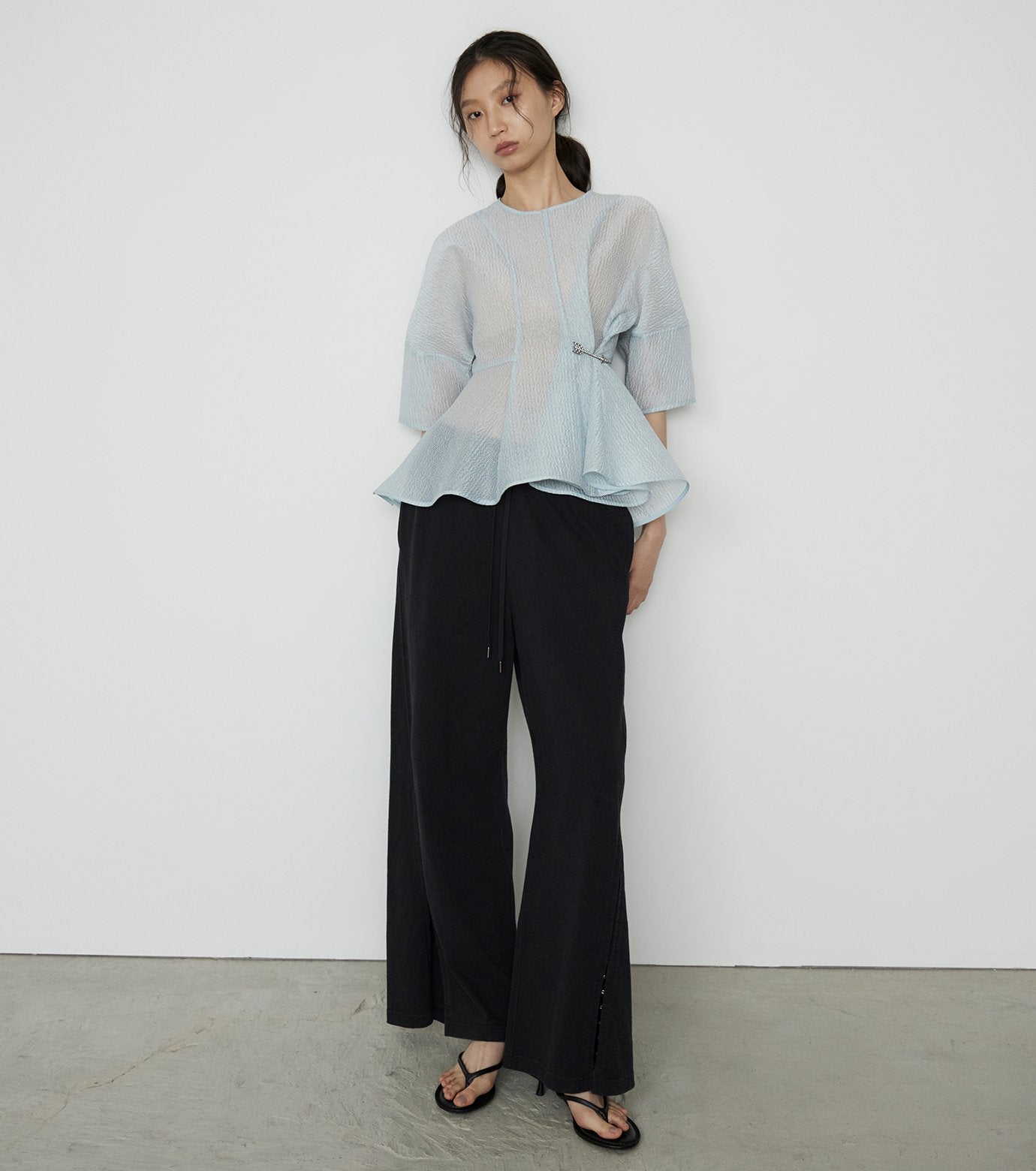 Sheer Jacquard Blouse