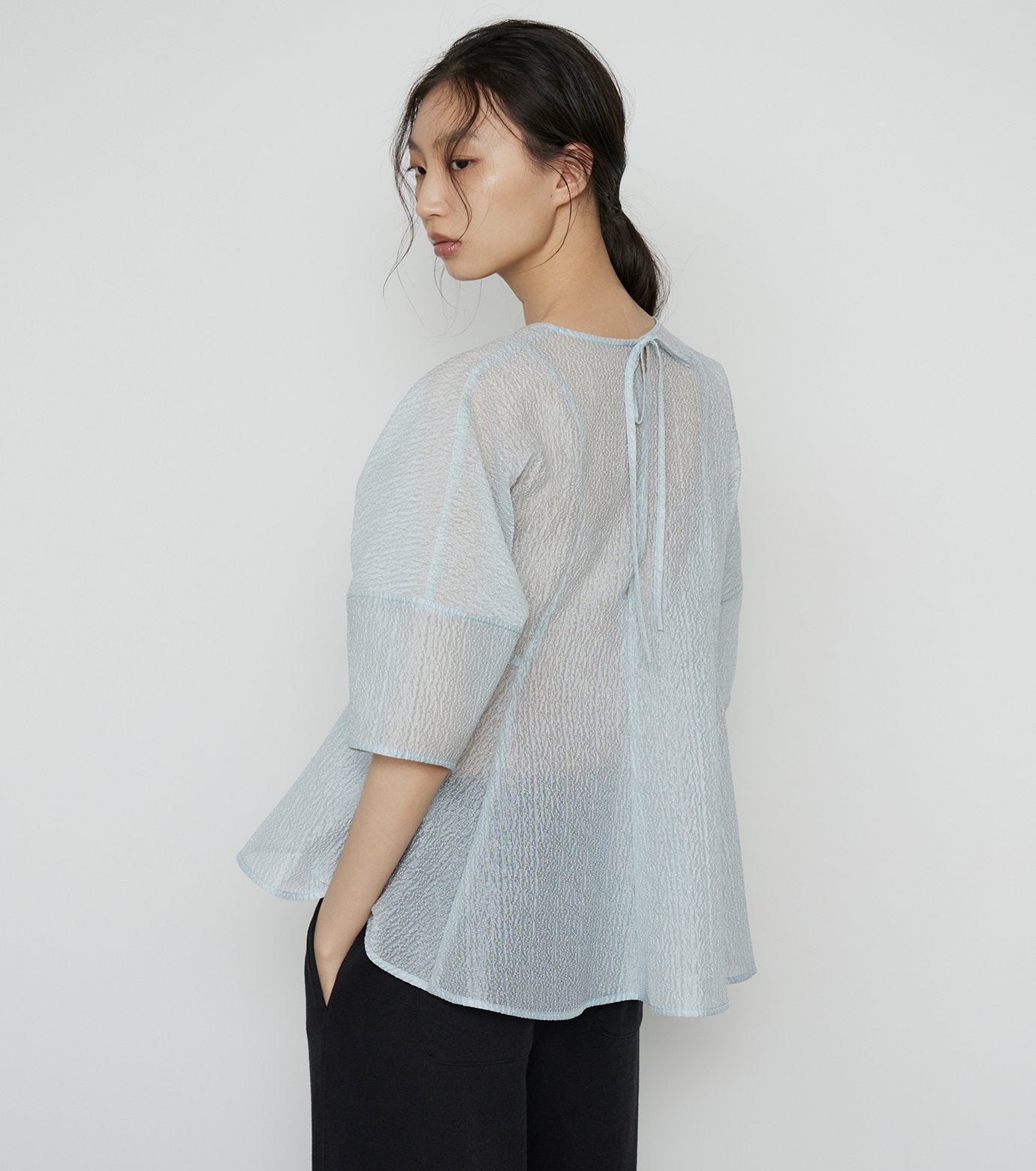 Sheer Jacquard Blouse