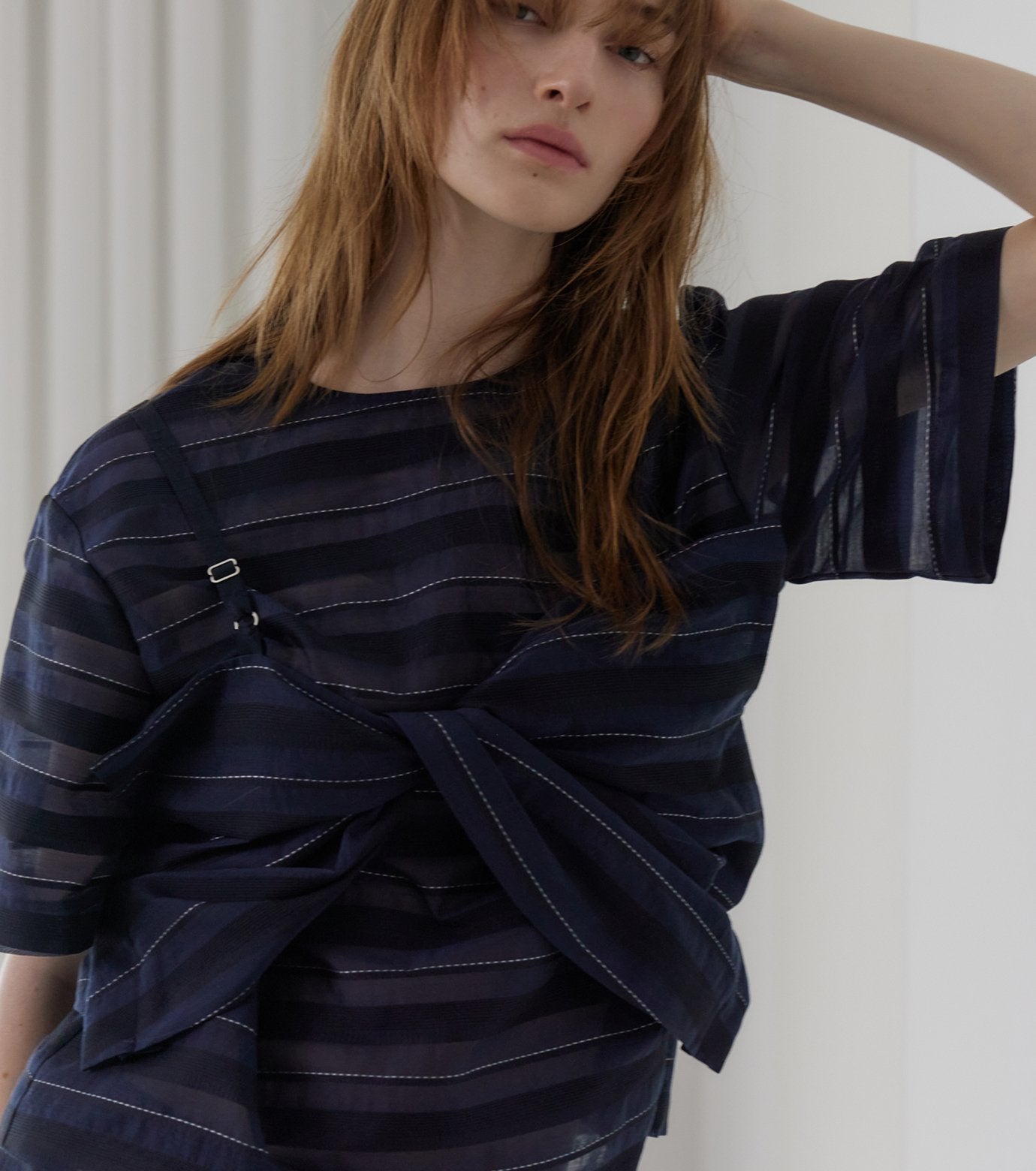 Jacquard Sheer Stripe Cami Top