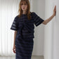 Jacquard Sheer Stripe Short Sleeve Top