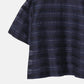 Jacquard Sheer Stripe Short Sleeve Top