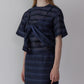 Jacquard Sheer Stripe Short Sleeve Top