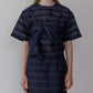 Jacquard Sheer Stripe Short Sleeve Top