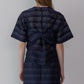 Jacquard Sheer Stripe Short Sleeve Top