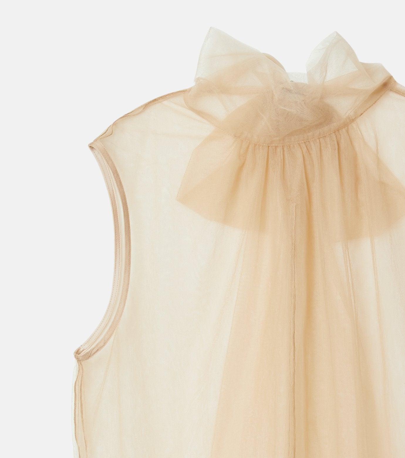 Soft Tulle Bow Tie Top