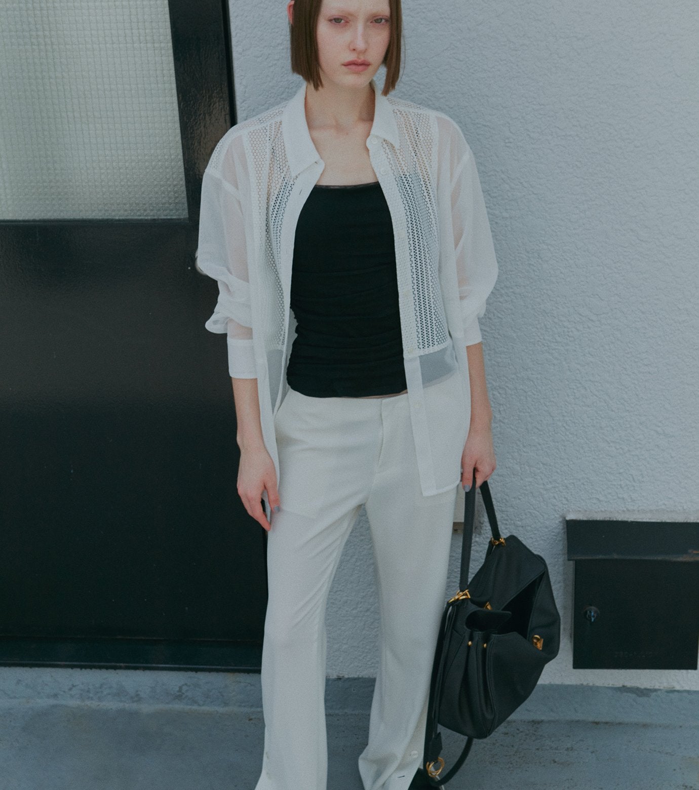 Lace & Mesh Combo Shirt