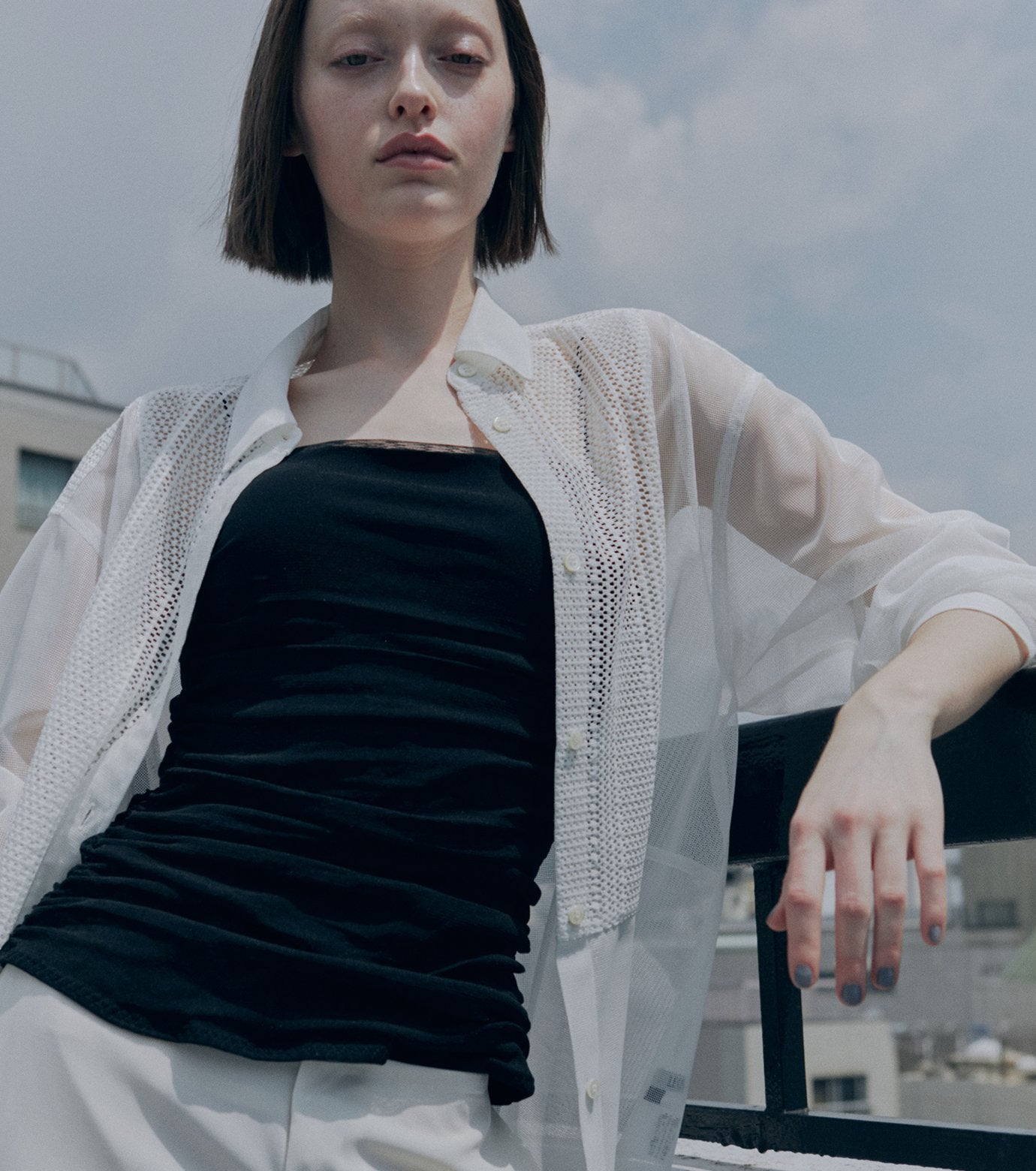 Lace & Mesh Combo Shirt