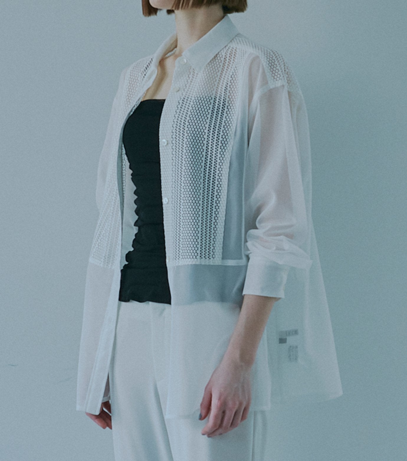 Lace & Mesh Combo Shirt