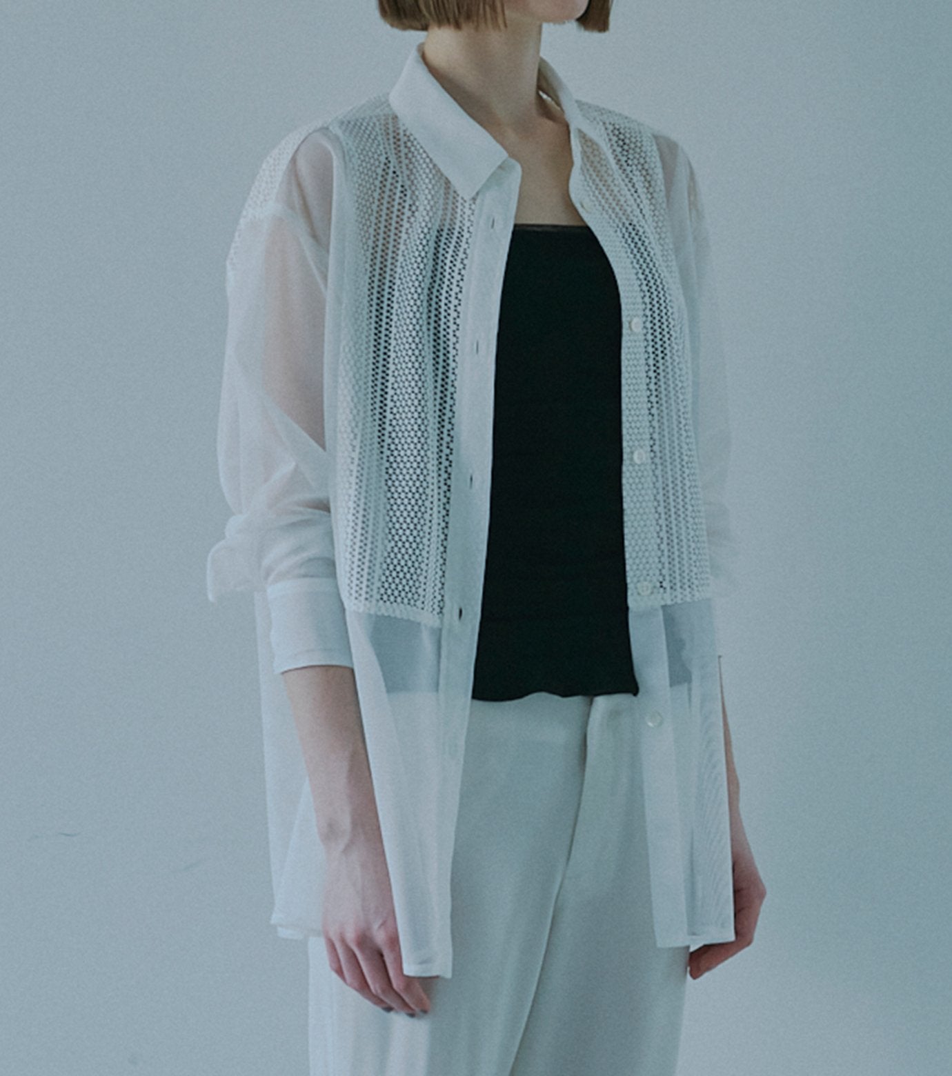 Lace & Mesh Combo Shirt