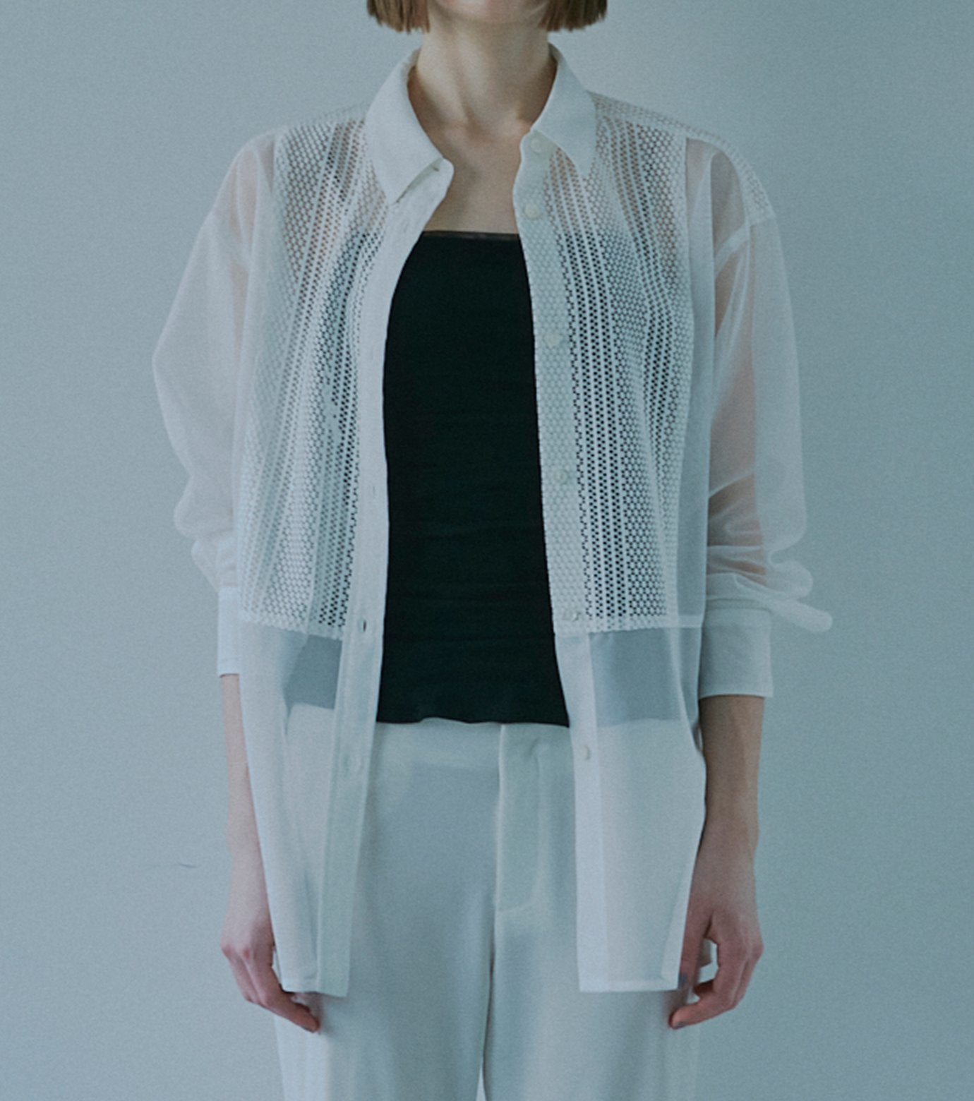 Lace & Mesh Combo Shirt