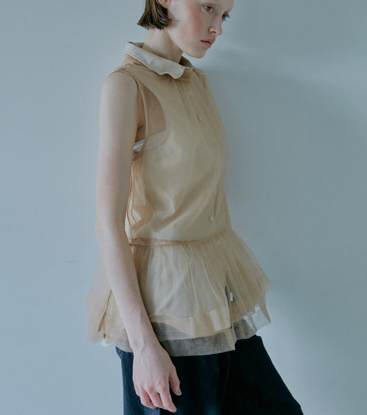 Sleeveless Shirt w/Wire Detailing