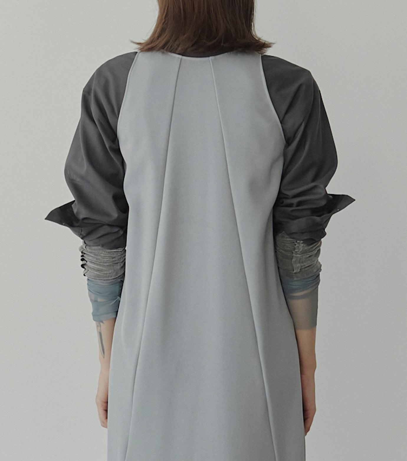 Sheer Wool Shirt w/Neck Scarf