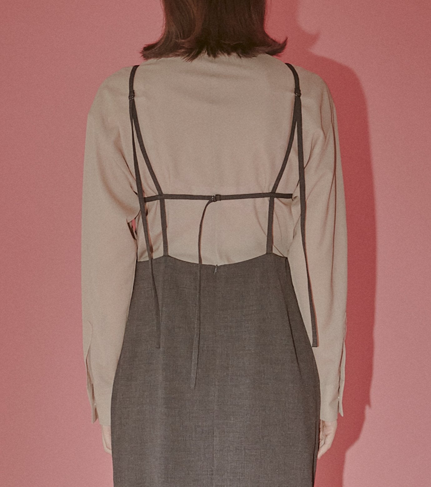 Sheer Wool Shirt w/Neck Scarf