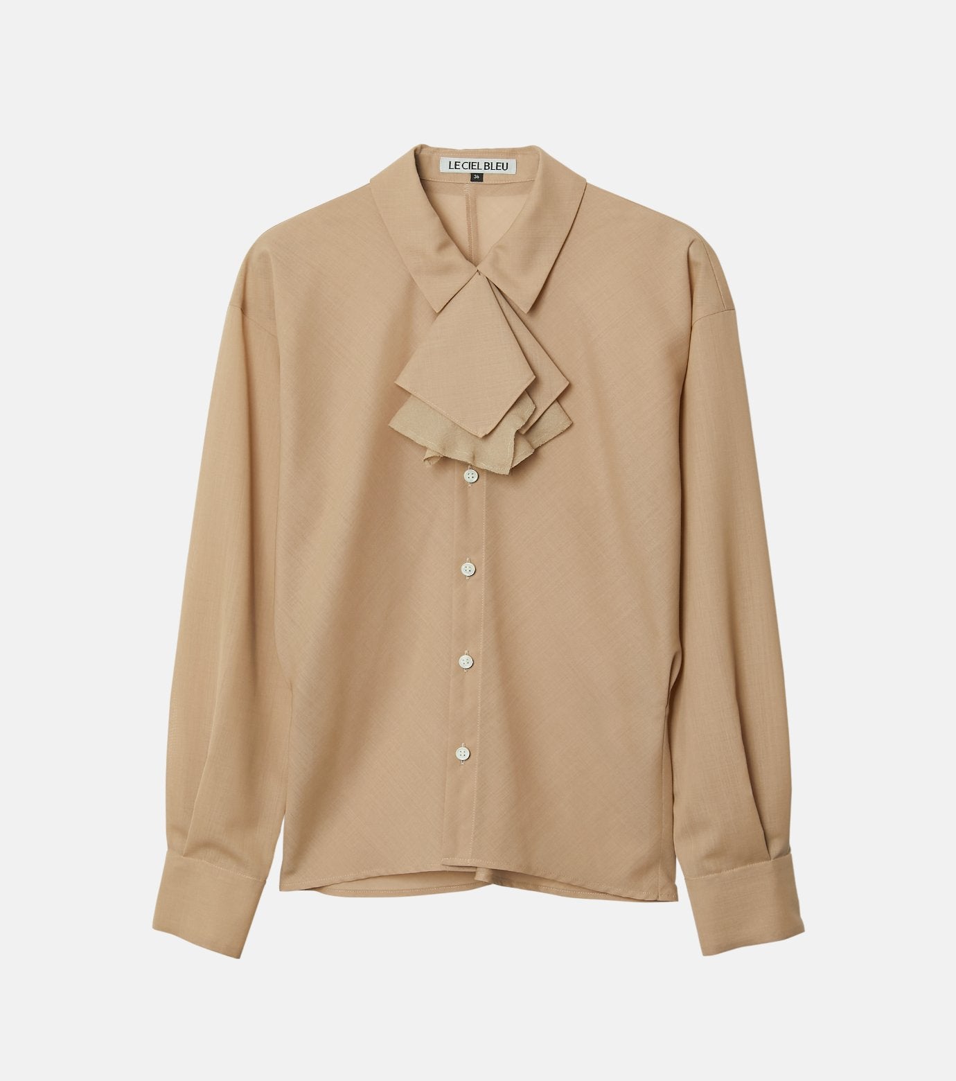 Sheer Wool Shirt w/Neck Scarf