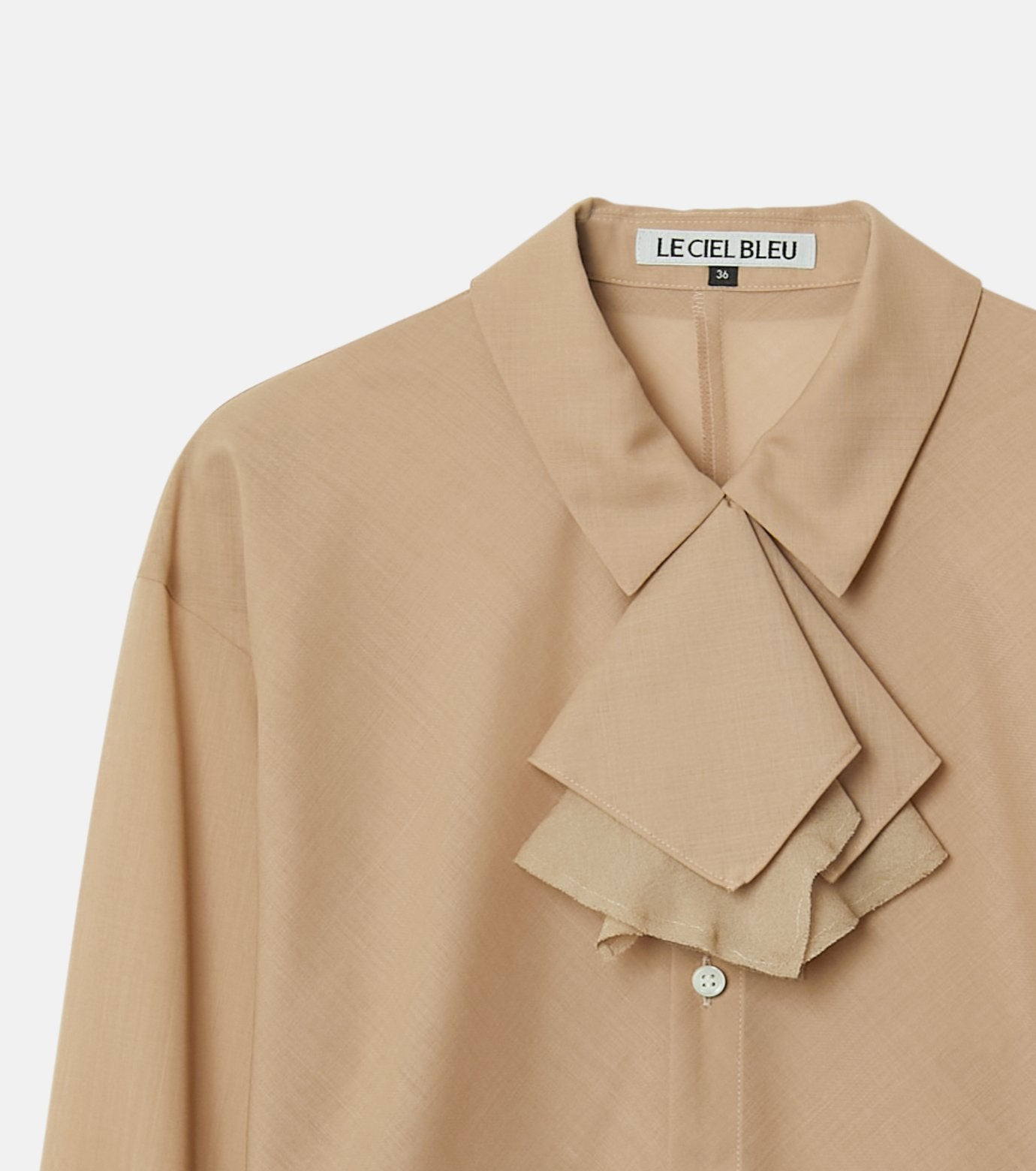 Sheer Wool Shirt w/Neck Scarf