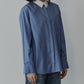 Sheer Checkered Shirt w/Contrast Collar