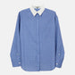 Sheer Checkered Shirt w/Contrast Collar
