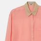 Sheer Shirt w/Contrast Collar