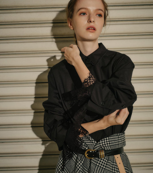 Voile Shirt w/Detachable Lace Cuffs
