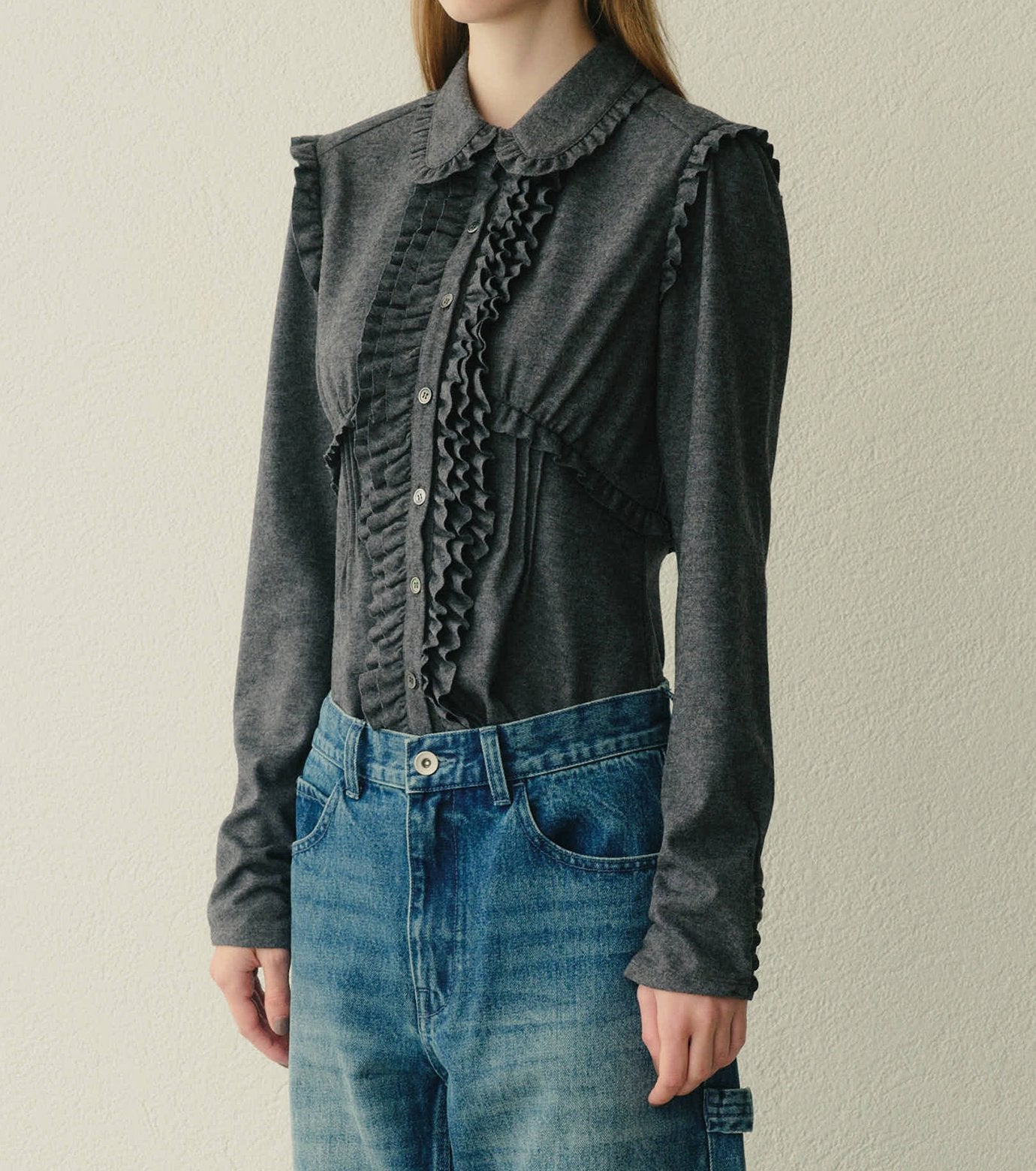 Jersey Shirt w/Frilled Details