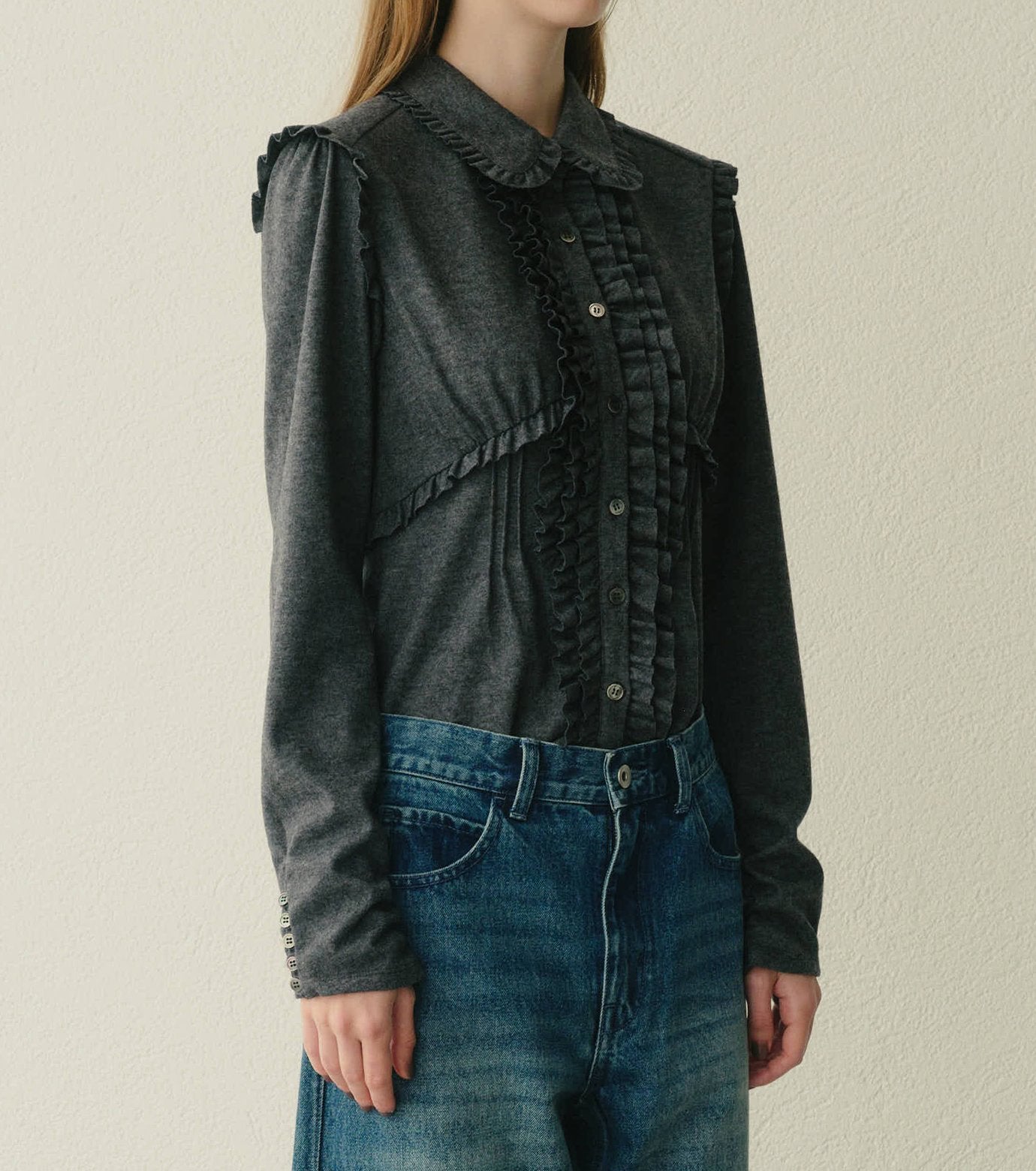 Jersey Shirt w/Frilled Details