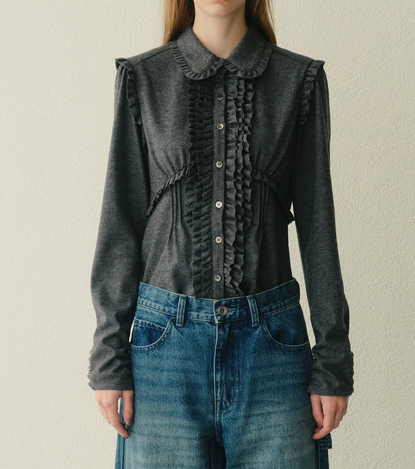 Jersey Shirt w/Frilled Details