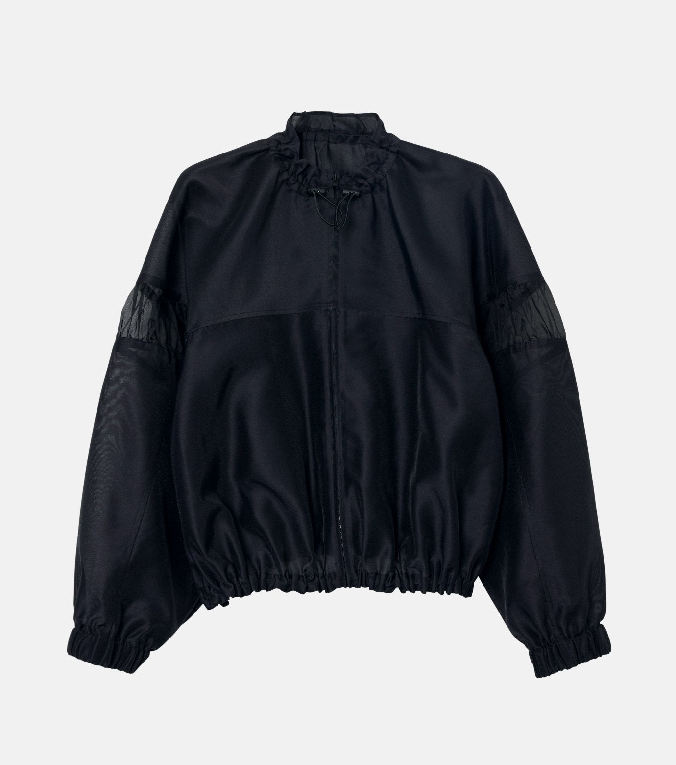 Mixed-Material Zip-Up Blouson