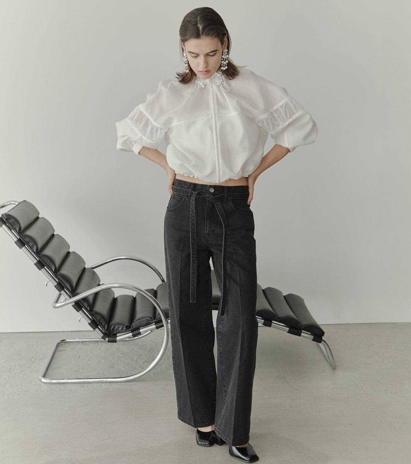 Mixed-Material Zip-Up Blouson