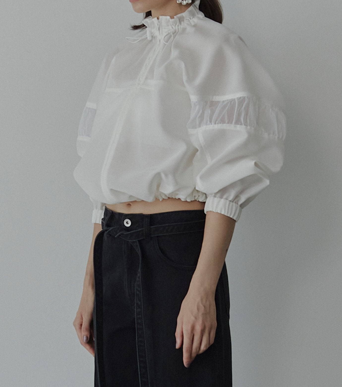 Mixed-Material Zip-Up Blouson