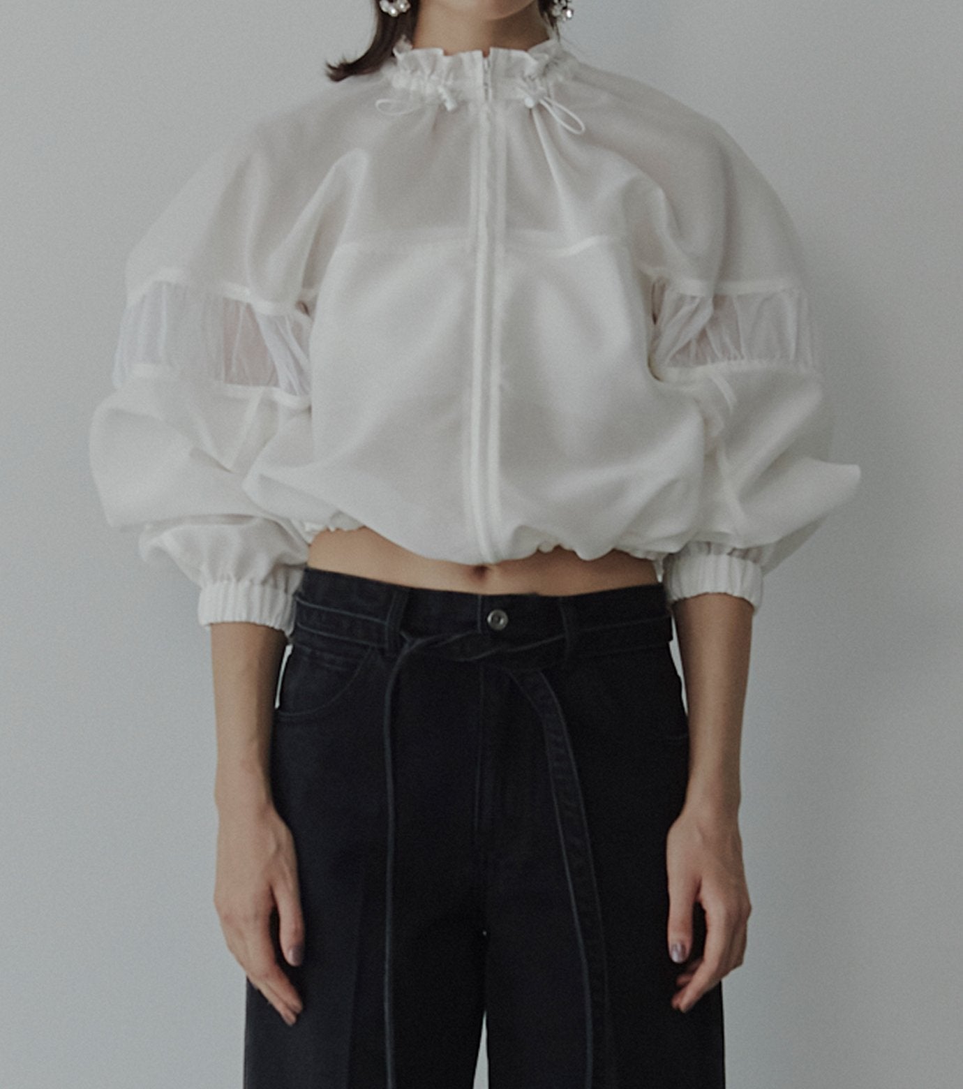 Mixed-Material Zip-Up Blouson