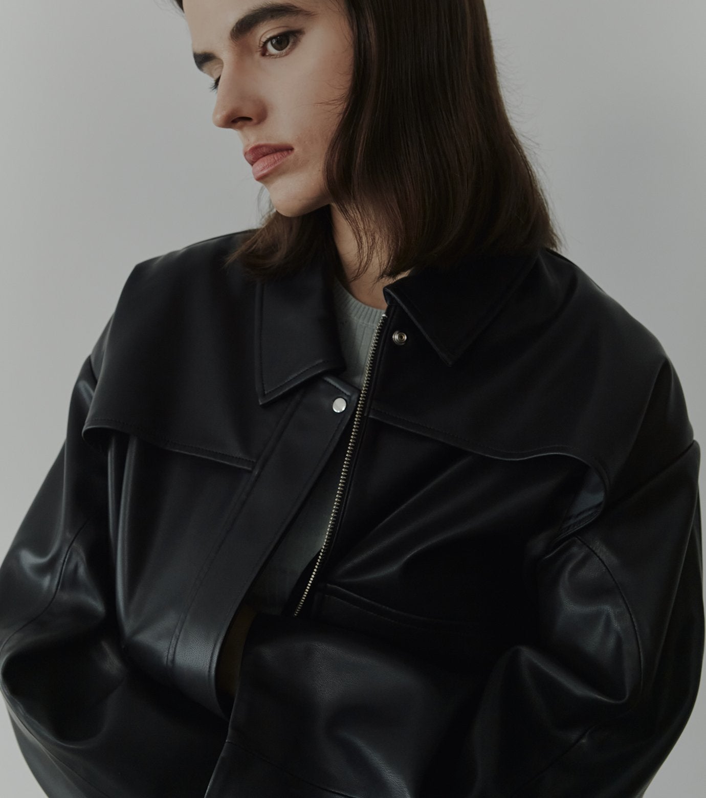 Faux Leather Blouson
